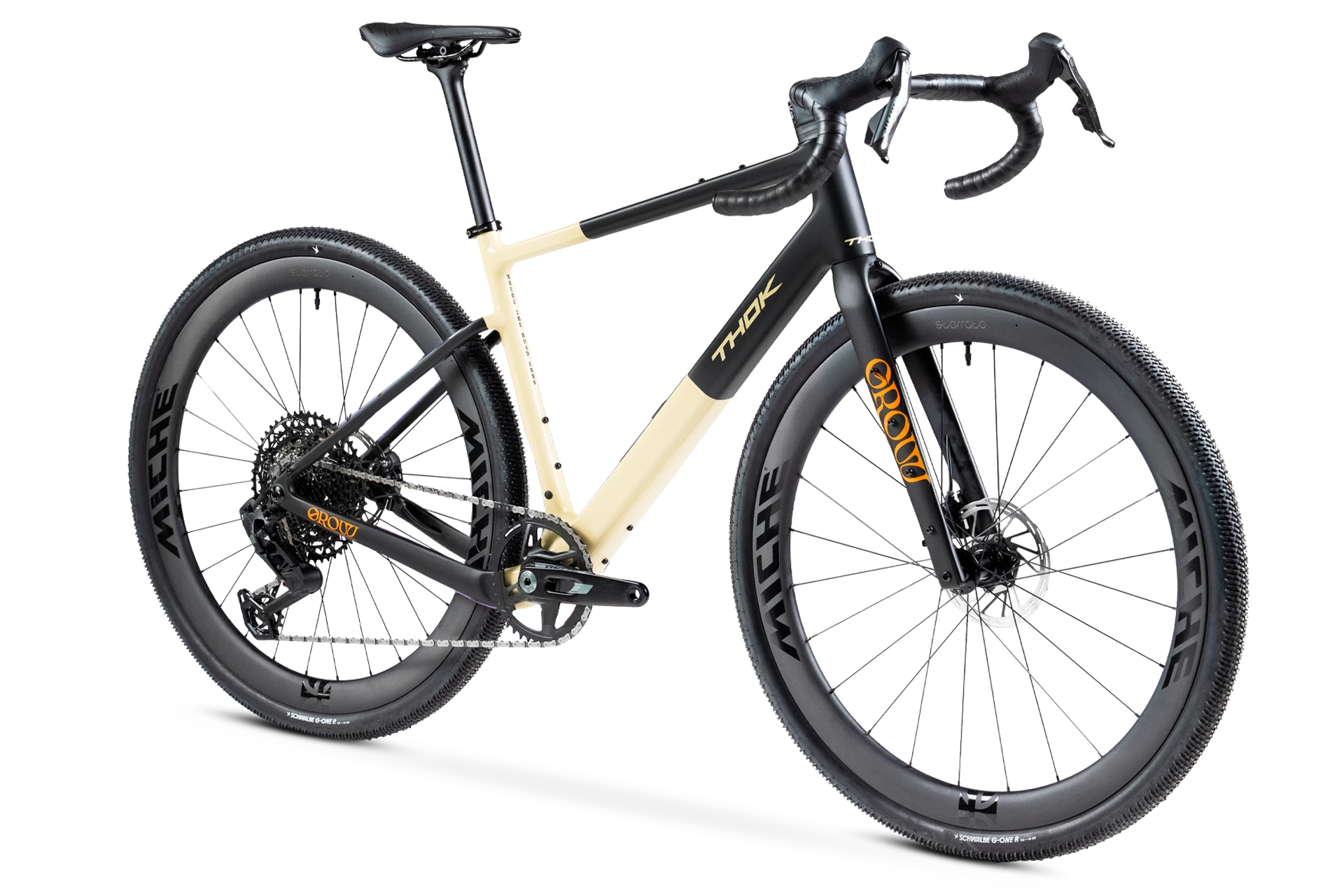 THOK Cactus, vélo gravel noir-sable avec détails orange