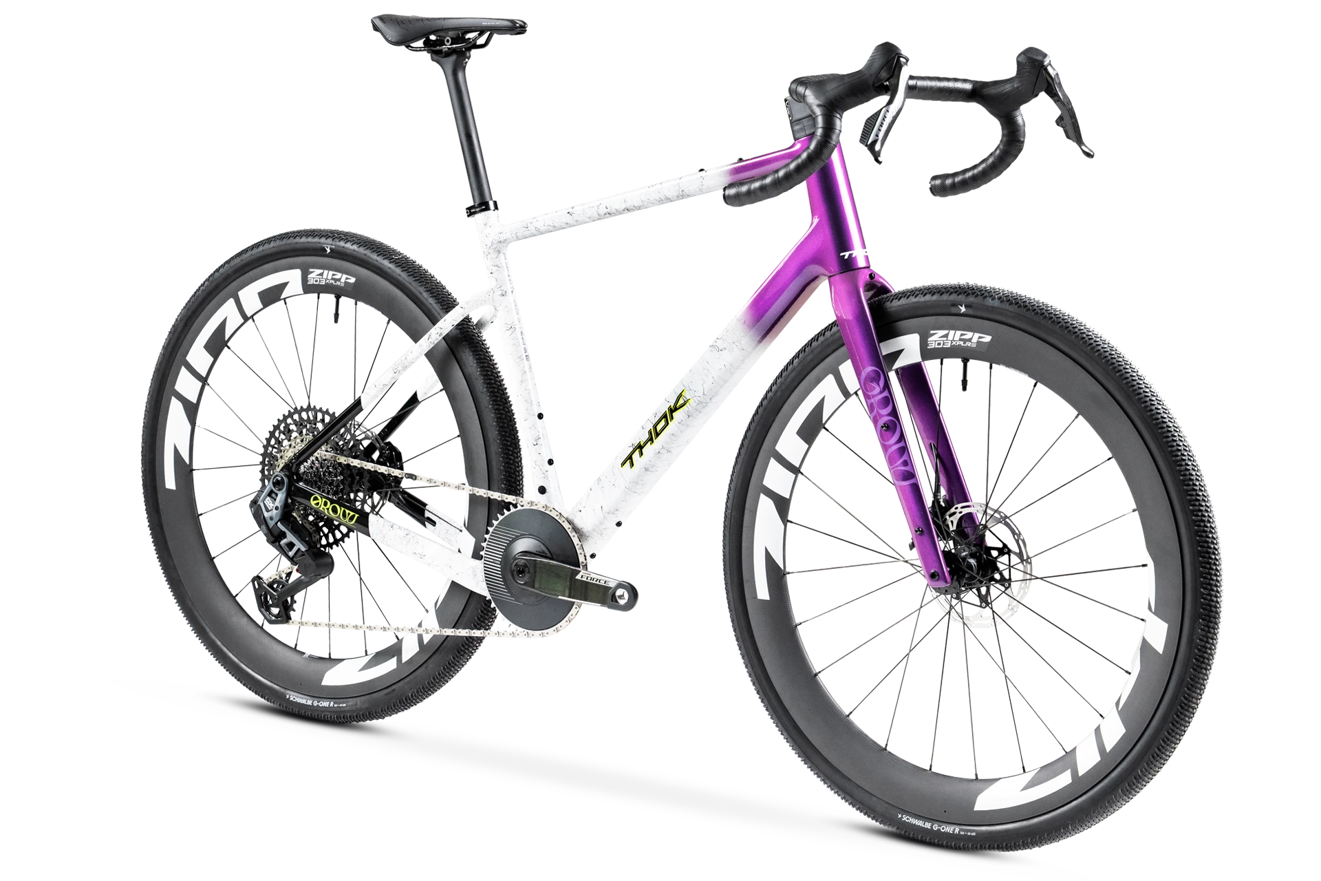THOK Circus, vélo gravel avec peinture dégradée blanc-violet